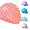 thumbnail image 1 of Rggeeun Child Swim Cap Cute Cartoon Plaid Pattern Non Constricting Head Ear Protecting Soft Caps Sun Hat Summer Boy and Girl Festive Celebration Classic,Orange,5-12 Years, 1 of 4