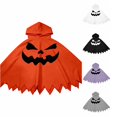 thumbnail image 1 of Rggeeun Children Cape Cute Halloween Themed Pattern Hooded A Line Pointed Hem Loose Fit for Halloween Outdoor Play Casual Capes,Orange,3-4 Years, 1 of 5