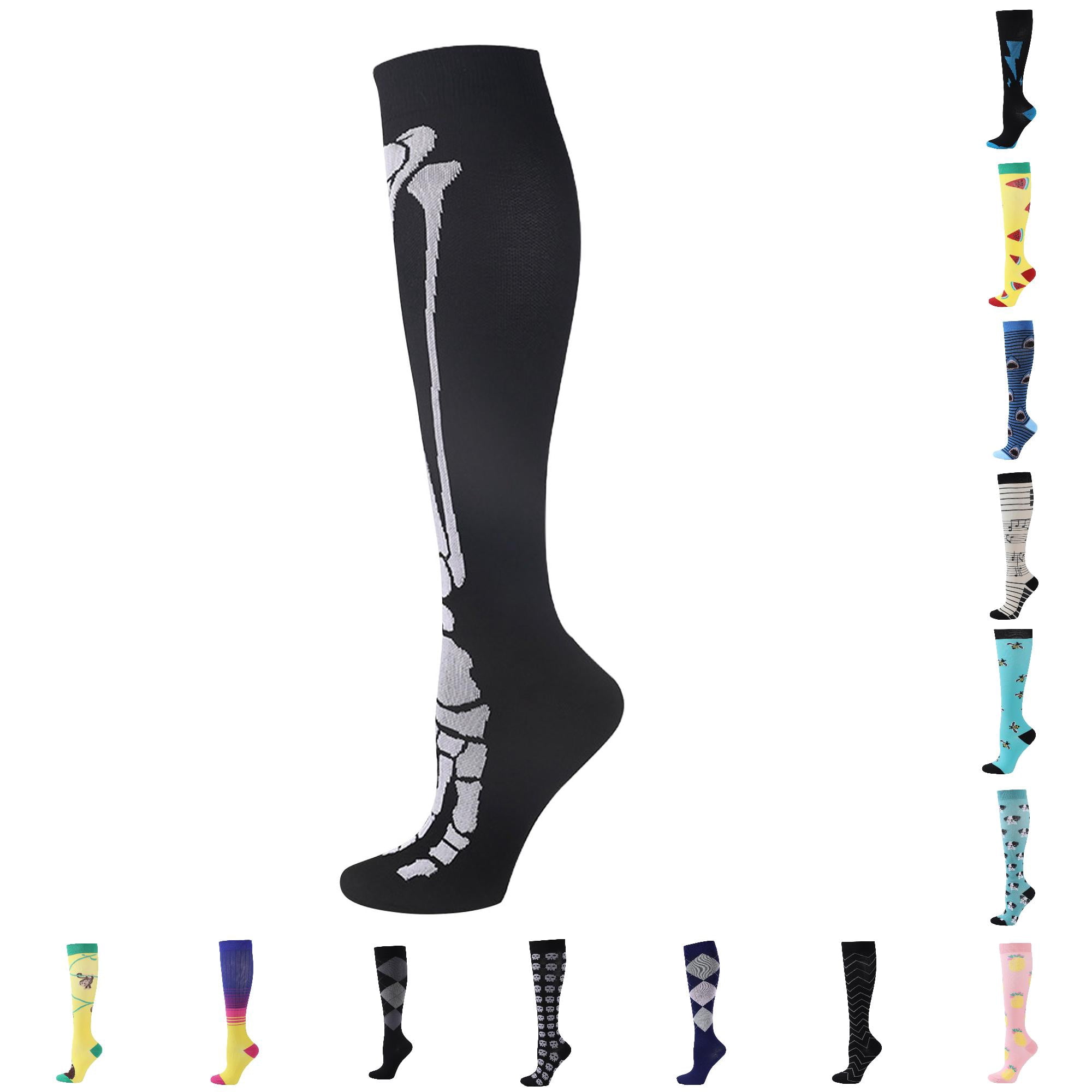 Basic Running Sign Rggeeun Compression Socks for Women Cartoon Graphic Running Socks ...