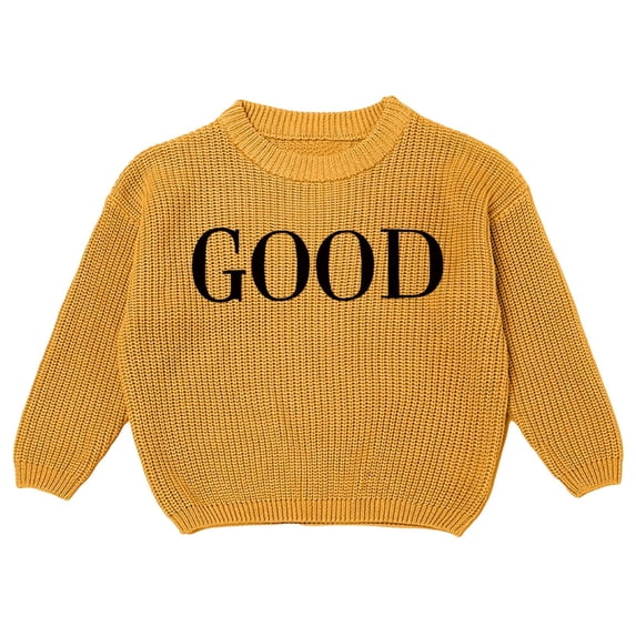Rggeeun Girls Child Sweaters Floral Embroidery Design Hand Embroidered Pure Knit Crew Neck Long Sleeve For Delicate Soft And Comfortable Baby Kids Trendy Pullover,Yellow,3-4 Years