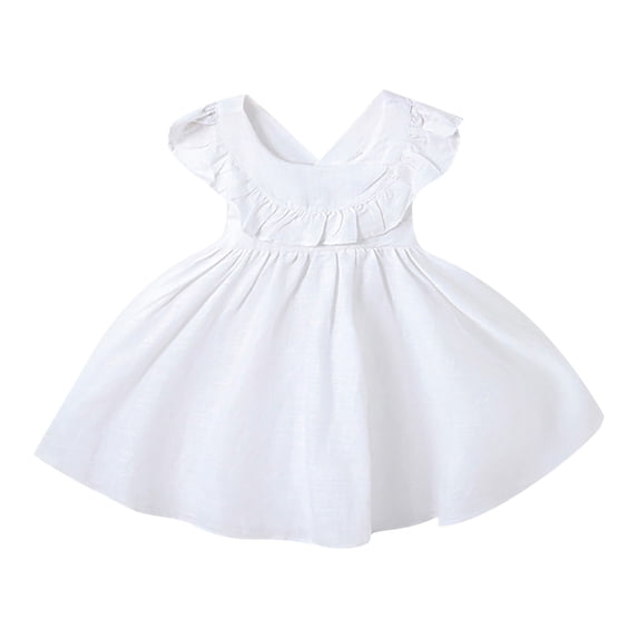 Rggeeun Girls Dress Toddlers Spring Summer Casual Dresses Comfortable Playwear For Everyday Wear Birthday O-Neck Sundress