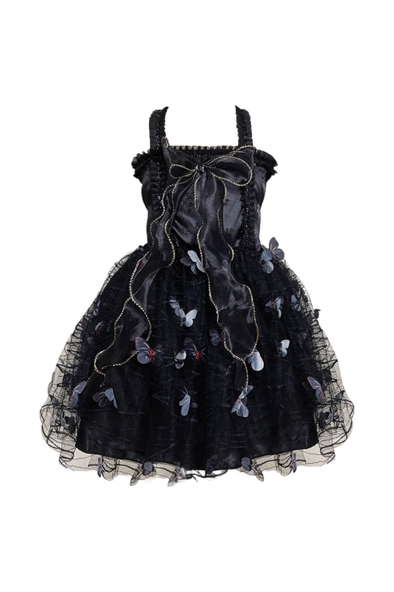 Girls Dresses Witch Fairy Flower Girl Bride Party Dresses For Kids Toddler Girls O-Neck Holiday Casual Sundress