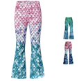 thumbnail image 1 of Rggeeun Girls Leggings Cute Scale Graphic Stretch Casual Pants Slim Fit Bootcut Flared Elastic Waist Everyday Wear Elegant,Pink,7-8 Years, 1 of 3