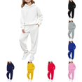 thumbnail image 1 of Rggeeun Girls Sets Casual Hoodie Athletic Baggy Sweatpants Matching Sets Drawstring Pockets Vacation Classic,White,8-9 Years, 1 of 6