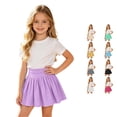 thumbnail image 1 of Rggeeun Girls Skirt Pleated Elastic Waist A-Line Soft Mini Skirts Evening Party,Purple,13-14 Years, 1 of 6