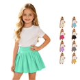thumbnail image 1 of Rggeeun Girls Skirt Pleated Elastic Waist A-Line Soft Mini Skirts Holiday,Green,5-6 Years, 1 of 6