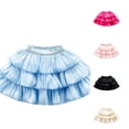 thumbnail image 1 of Rggeeun Girls Skirts A-Line Layered Soft Ruffle Pleated Skirt Elastic Waist Everyday Wear,Blue,5-6 Years, 1 of 7