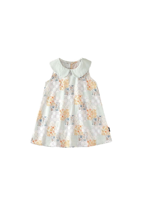 Girls Summer Dress Sleeveless Pinafore Casual Play Dresses Toddler Kids Comfortable Breathable Daily Wear Holiday O-Neck Sundress