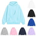 thumbnail image 1 of Rggeeun Girls Sweatshirt Cat Hoodie with Pouch Long Sleeve Tops Cat Carrier Soft Pullover with Pockets Outdoor Activities,Blue,3-4 Years, 1 of 7