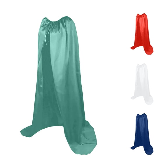 Rggeeun Halloween Long Cape for Adult, Satin Open Front Cape, Halloween Cloak Workout Trendy Capes,Green,L