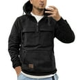 thumbnail image 1 of Rggeeun Hoodies For Men Autumn Winter Hooded Sweatshirt Mens'S Tooling Solid Color Leisure Hoodie Coat Long Sleeve Comfy Casual, 1 of 5