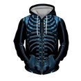 thumbnail image 1 of Rggeeun Hoodies For Men Male Fall Winter Halloween Skeleton Print Sweatshirt Long Sleeve Hooded Zipper Jacket Hoodies Stylish, 1 of 2