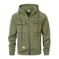 thumbnail image 1 of Rggeeun Hoodies For Men Winter Pocket Casual Fashionable Drawstring Zipper Hooded Sweatshirt Solid Color Long Sleeve Hoodies Relaxed Fit, 1 of 8