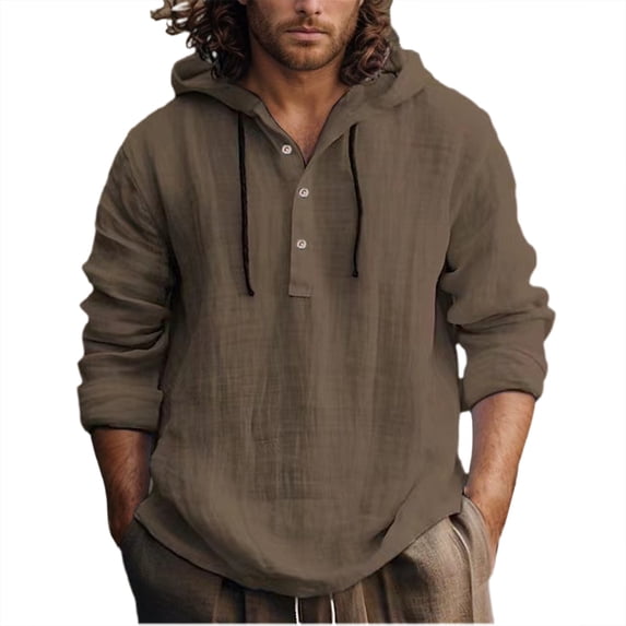 Rggeeun Hoodies For Men Casual Lightweight Pullover Sweatshirt For Spring Summer Comfortable Plain Hooded Top Solid Color Long Sleeve Fall Winter Comfort