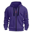 thumbnail image 1 of Rggeeun Hoodies For Men Zip Up Hoodie With Embroidered Badge Pocket Casual Pullover Sweatshirt For Outdoor Sports Solid Color Long Sleeve Fall Winter Comfort, 1 of 3