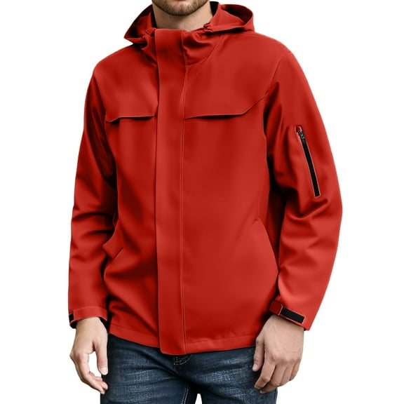 Rggeeun Jackets For Men Outdoor Jackets Lightweight Windproof Casual Coats For Hiking Camping Adventures Outwear Classic