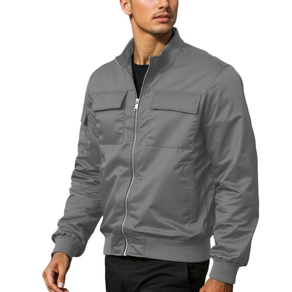 Rggeeun Jackets For Men Slim Fit Design Zipper Details Pair With Jeans For Fall Winter Jacket For Modern Men Outwear Classic