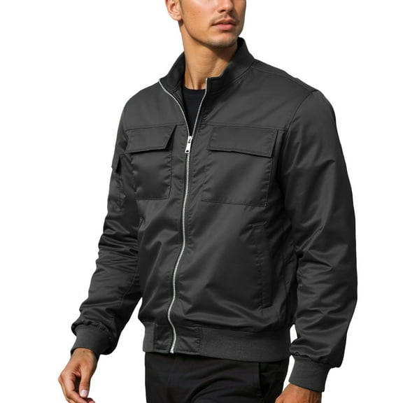 Rggeeun Jackets For Men Slim Fit Design Zipper Details Pair With Jeans For Fall Winter Jacket For Modern Men Outwear Streetwear