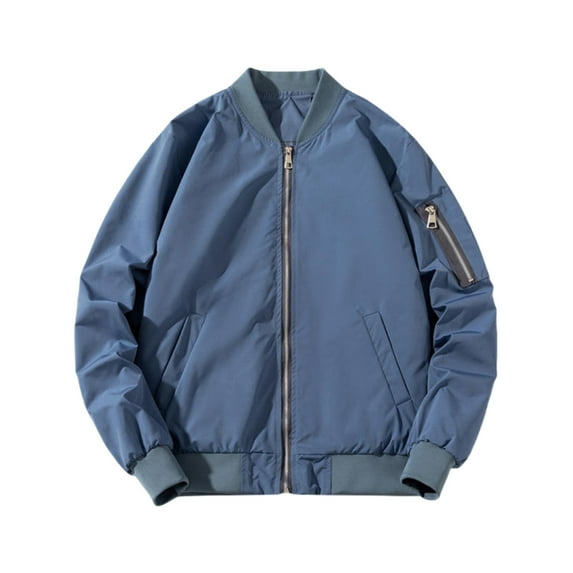 Rggeeun Jackets For Men Spring Fall Outdoor Casual Style Solid Color Jacket Coat Outwear Streetwear