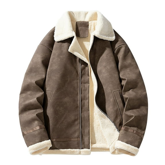 Rggeeun Jackets For Men Stylish Men's Leather Jackets For Casual Wear Windproof Coats For Winter Outerwear For Comfortable Daily Outwear Classic