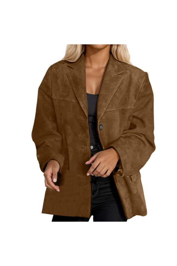 Jackets For Women Loose Fit Long Sleeve With Pockets Casual Elegant Coat Outerwear For Spring Autumn Fashion Clothing