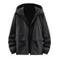 thumbnail image 1 of Rggeeun Jackets For Men Casual Hooded Jacket Lightweight Breathable Outdoor Windbreaker Zippered Comfortable Spring Fall Coat For Daily Wear Outwear Classic, 1 of 4