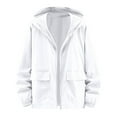 thumbnail image 1 of Rggeeun Jackets For Men Casual Hooded Jacket Lightweight Breathable Outdoor Windbreaker Zippered Comfortable Spring Fall Coat For Daily Wear Outwear Streetwear, 1 of 4