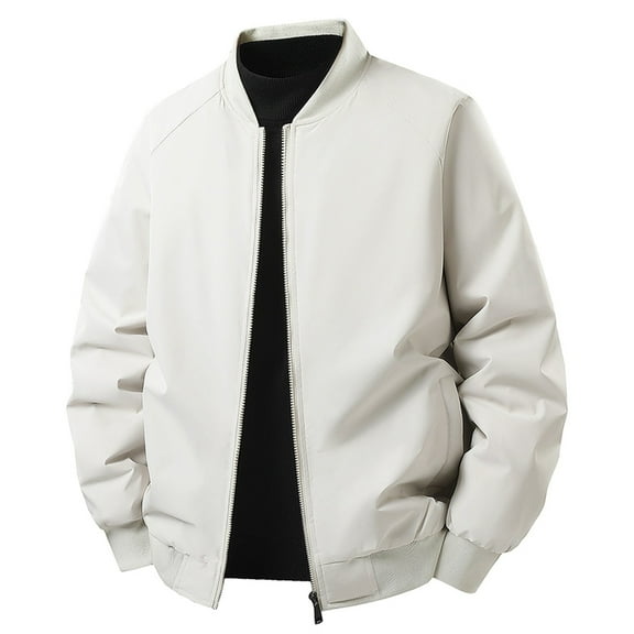 Rggeeun Jackets For Men Casual Lightweight Loose Fit Outdoor Spring Fall Daily Wear Comfortable Plain Color Coat For Layering With Pants Outwear Fashion