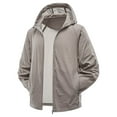thumbnail image 1 of Rggeeun Jackets For Men Lightweight Casual Hooded Jacket For Spring Fall Outdoor Walking Sports Thin Long Sleeve Zip Up Coat With Solid Color Outwear Streetwear, 1 of 3