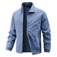 thumbnail image 1 of Rggeeun Jackets For Men Lightweight Stretch Workwear Spring Fall Breathable Loose Fit Stand Collar Zipper Outerwear For Outdoor Hiking Outwear Streetwear, 1 of 3