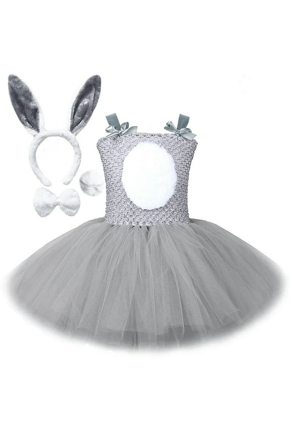 Kids Toddler Baby Girls Spring Summer Floral Bee Fancy Dress Easter Bunny Carnival Accessory Set Tutu Princess Dress Classic Casual O-Neck Sundress