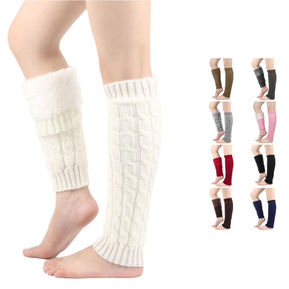 Rggeeun Knee High Socks for Women Ribbed Knit Long Socks Stretch Cozy Socks for Women Fall Winter Office Wear Simple,White,One Size