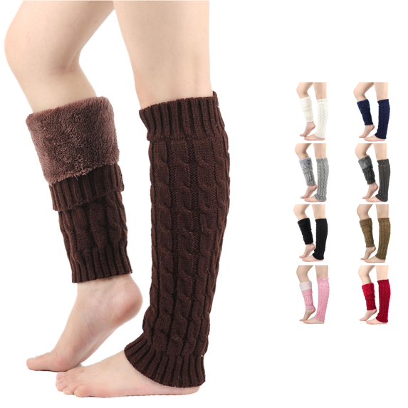 Rggeeun Knee High Socks for Women Ribbed Knit Long Socks Stretch Cozy Socks for Women Fall Winter Outdoor Play Lovely,Brown,One Size