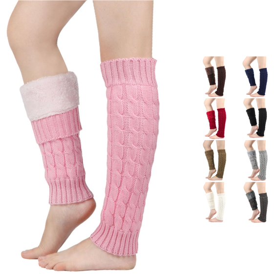 Rggeeun Knee High Socks for Women Ribbed Knit Long Socks Stretch Cozy Socks for Women Fall Winter Outdoor Wear Versatile,Pink,One Size