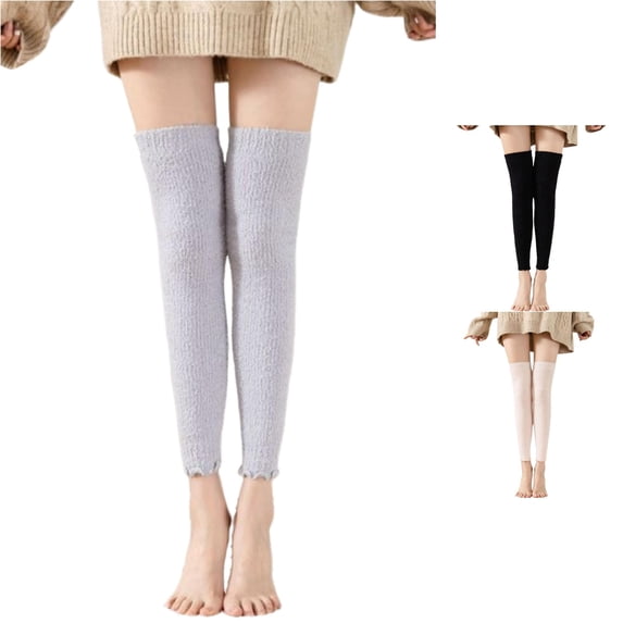Rggeeun Knee High Socks for Women Stretch Womens Socks Warm Lightweight Long Socks Fall Winter Stockings Everyday Use Classic,Gray,One Size