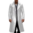 thumbnail image 1 of Rggeeun Leather Jackets For Men Slim Fit Double Leather Jacket For Fall Winter Casual Formal Long Sleeve Coat Outwear Fashion, 1 of 4