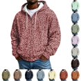 thumbnail image 1 of Rggeeun Leopard Sweatshirts for Men Zip Up Hoodie Loose Fit Winter Hoodies Long Sleeve Top with Pockets Holidays,Red,L, 1 of 4