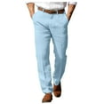 thumbnail image 1 of Rggeeun Male Dress Pants Trousers Summer Pants Beach Pants Front Pocket Straight Leg Plain Comfort Breathable Formal Business Holiday Fashion Basic Pant Streetwear, 1 of 8