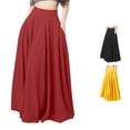 thumbnail image 1 of Rggeeun Maxi Skirts for Women Pleated Flowy Skirt with Pockets Elastic Waist Outdoor Play,Red,2XL, 1 of 5