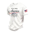 thumbnail image 1 of Rggeeun Men'S T-Shirt America National Flag Graphic 250 Years Of Freedom 1776-2026 Print Short Sleeve Crew Neck For 4th Of July Family Reunion Patriotic Style Tee,White,Xxxl, 1 of 3