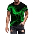 thumbnail image 1 of Rggeeun Men'S T-Shirt Gradient Tie Dye Style Pattern Breathable Loose Fit Short Sleeve Crew Neck Knit For Baseball Sports Trendy Tee,Army Green,L, 1 of 4