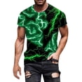 thumbnail image 1 of Rggeeun Men'S T-Shirt Gradient Tie Dye Style Pattern Breathable Loose Fit Short Sleeve Crew Neck Knit For Outdoor Picnics Comfort Tops,Green,L, 1 of 4