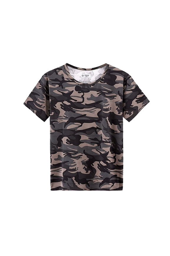 Men'S T-Shirts Fashion Camouflage Pattern Cotton Linen Knit Short Sleeve Crew Neck Loose Fit For Summer Outdoor Play Vintage Tee,Black,Xxxxl