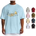 thumbnail image 1 of Rggeeun Men'S Tee Shirts Trumpet Pattern Short Sleeve Crew Neck Loose Fit Soft Breathable for Summer Workout Classic Tees,Light Blue,M, 1 of 5
