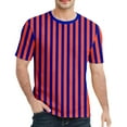 thumbnail image 1 of Rggeeun Men'S Tee Stylish Vertical Stripes Print Cotton Knit Crew Neck Short Sleeve Slim Fit For Summer Daily Wear Comfort Tops,Brick Red,L, 1 of 4