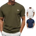 thumbnail image 1 of Rggeeun Men'S Tshirts Solid Color Short Sleeve Crew Neck Soft Breathable Loose Fit for Summer Party Delicate Shirts,Green,Xxxl, 1 of 5