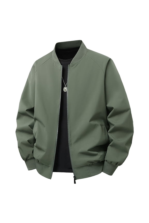 Men's Casual Jacket Lightweight Loose Fit Outdoor Spring Fall Daily Wear Comfortable Plain Color Coat For Layering With Pants Outwear Streetwear