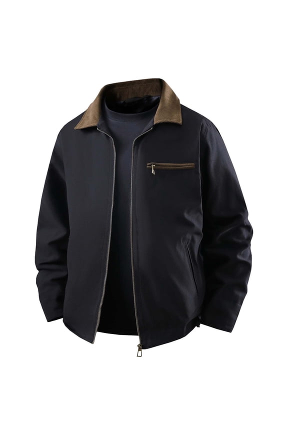 Men's Casual Jacket Loose Fit Retro Structured Outerwear With Pockets For Daily Wear Winter Outwear Fashion