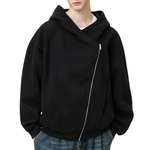 Rggeeun Men's Casual Jackets Slim Fit Zip Up Hooded Sweatshirt Lightweight Style Pullover Streetwear Fashion Outerwear For Daily Wear Outwear Fashion