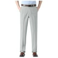 thumbnail image 1 of Rggeeun Men's Dress Pants Mens Hidden Expandable Waistband Classic Fit Front Pleated Dress Pant Trousers Pants For Men, 1 of 8